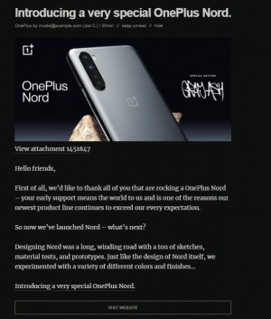 The OnePlus Nord Gray Ash special edition post went up prematurely