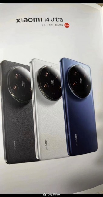 Xiaomi 14 Ultra in black, white and blue