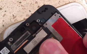 Leaked iPhone 6s front panel shows slot for larger front camera, Taptic Engine components