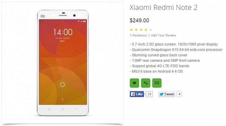 Xiaomi Redmi 2 Data & Specification Profile Page – GizmoChina