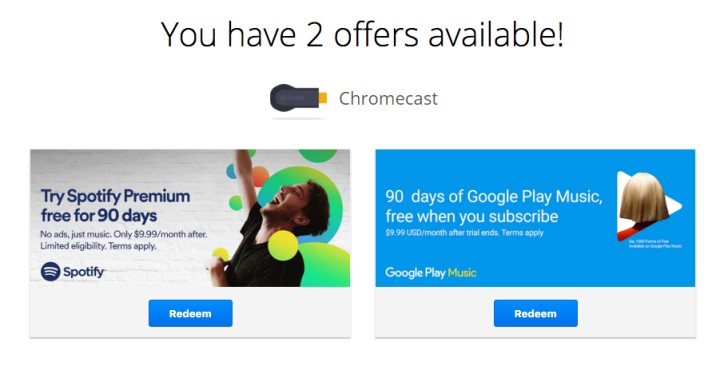 Tjen udsagnsord køn Chromecast owners being offered 3-months Spotify Premium subscription for  free - GSMArena blog