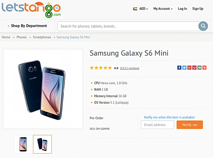 Huis Lijkenhuis lager Samsung Galaxy S6 Mini with 4.6-inch display spotted listed on online  retailer's website - GSMArena.com news