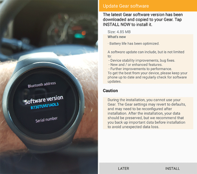 Samsung gear s2 online battery