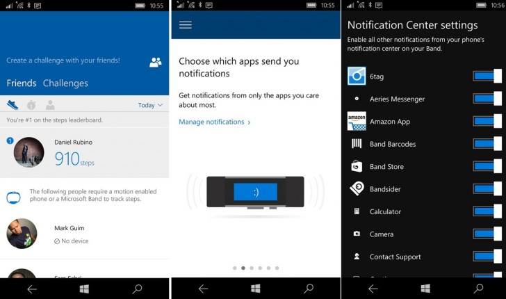 microsoft band app windows phone