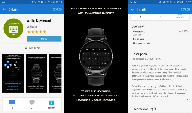 Samsung gear cheap s2 messaging app