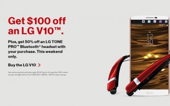 Verizon is giving you 50% off the LG Tone Pro Bluetooth headset if you buy a V10 smartphone