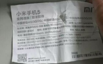 Xiaomi Mi 5 specs leaked: 5.15
