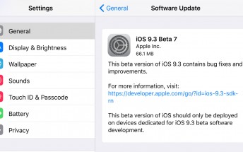 iOS 9.3 beta 7 now available to developers and public beta testers