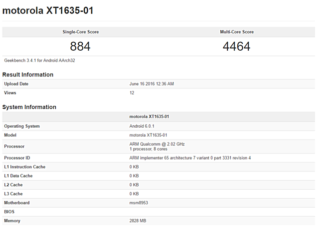 moto g6 geekbench