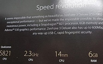 After SD823-powered ZenFone 3 Deluxe rumors, new leak reveals SD821 variant