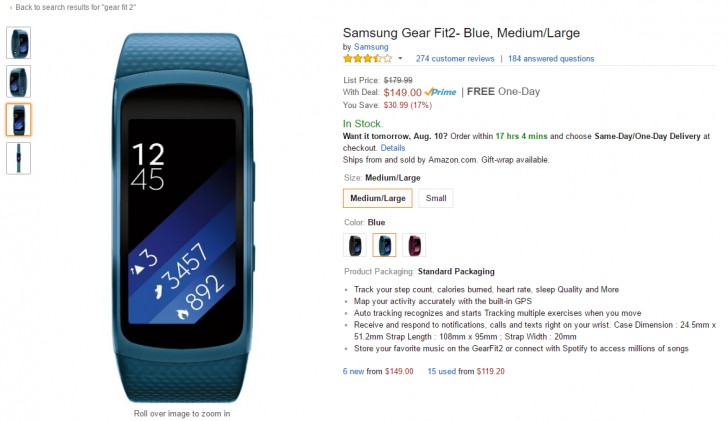 Samsung gear sale fit2 amazon