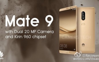 Huawei Mate 9 promo image confirms dual 20MP cameras