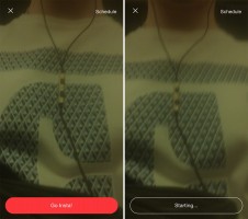 Screenshots from the Instagram beta with live video