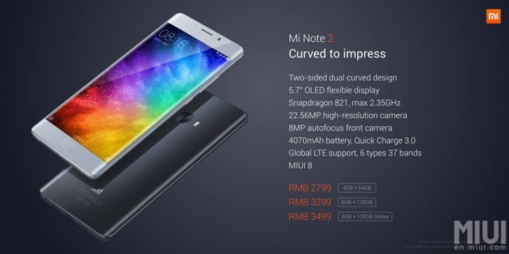 mi note 2 specs