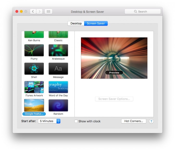 show google photo on mac screen saver