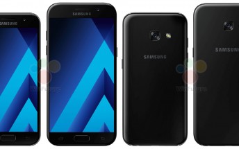 More press renders leak showing the Galaxy A5 (2017) alongside the A3 (2017)