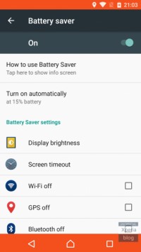 <i>Battery Saver and its settings. </i>