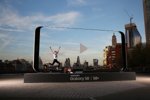 Viewed through the Galaxy S8 sculptures: London