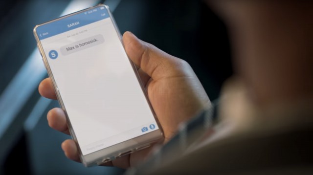 The mystery phone in the Michelin ad - possibly Andy Rubin's Essential phone