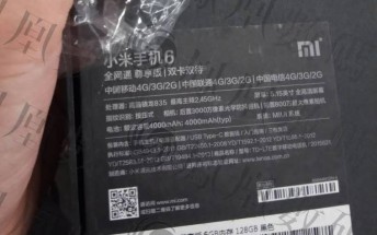 Xiaomi Mi 6 box says 30MP camera inside