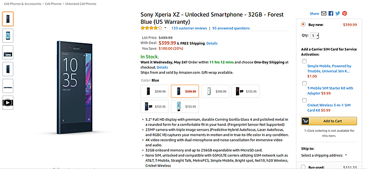 Sony Xperia XZ drops to $399.99 in US - GSMArena.com news
