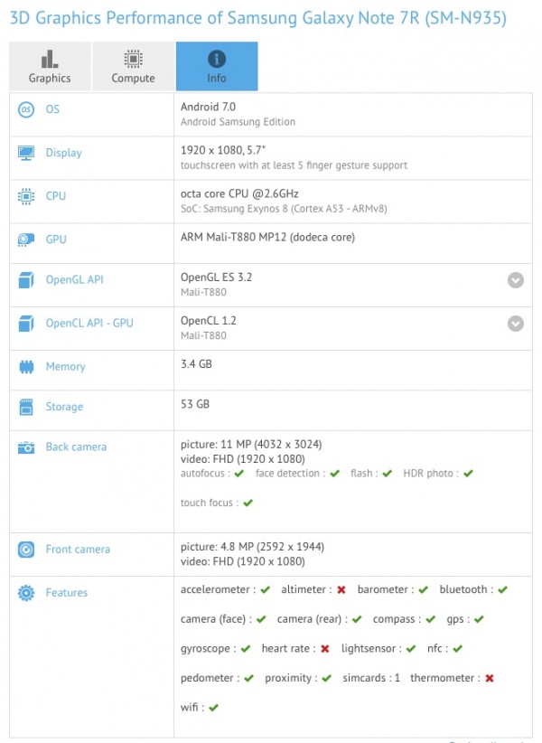 samsung note fe specs