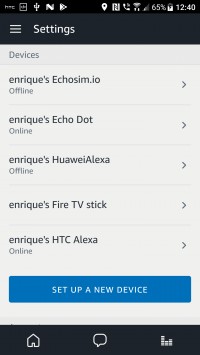 Amazon Alexa app list of devices