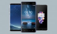 The Nokia 8 vs Samsung Galaxy S8+ vs OnePlus 5 - how they compare