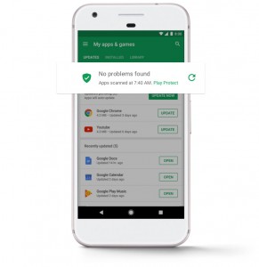 Google Play Protect guards against malicious apps