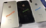 iPhone 8, 7s, 7s Plus dummy units shown in family photo as all three devices enter volume production