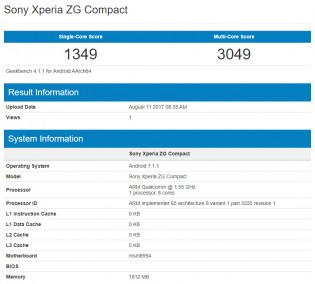 Geekbench: Xperia ZG Compact