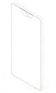 Samsung patent drawings showing a cutout for the camera