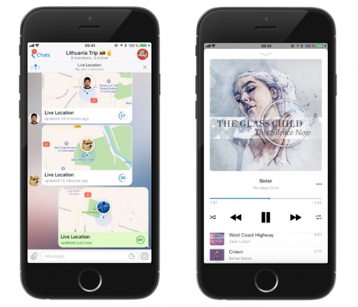 Telegram updated with live location, new media player and languages ...