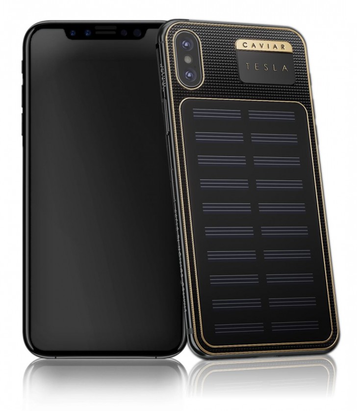 Caviar introduces iPhone X Tesla with solar panel on the back