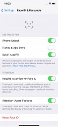 Face ID settings