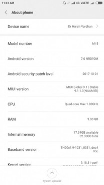 MIUI 9 on Xiaomi Mi 5