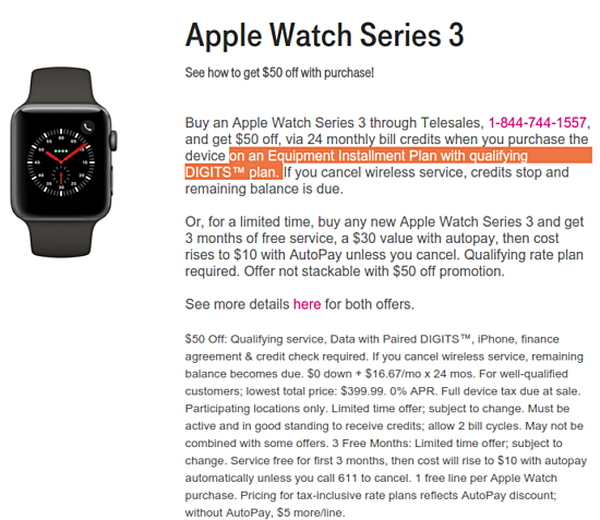 T mobile best sale iwatch plan