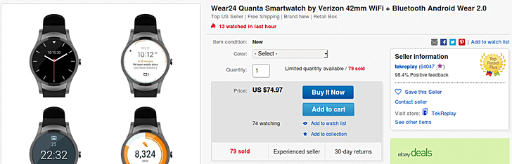 Wear24 quanta smartwatch outlet by verizon