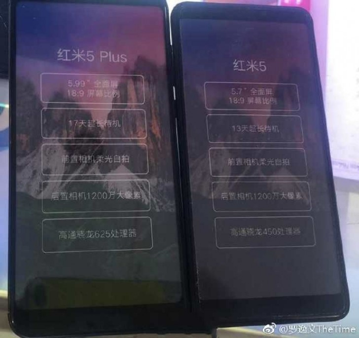 Xiaomi Redmi 5 and Redmi 5 Plus live image reveals more details