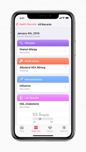 Health Records show information from hospital and clinics and will notify you when lab results arrive