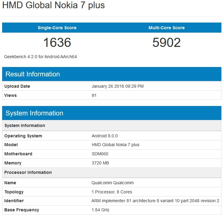 geekbench iphone 7 plus