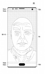 Patent drawings of putting the selfie camera, earpiece and sensors behind the screen
