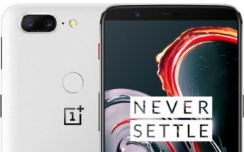 Sandstone OnePlus 5T listing confirms white color,  8GB/128GB memory
