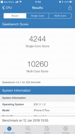 iPhone 8 Plus: Geekbench (before)