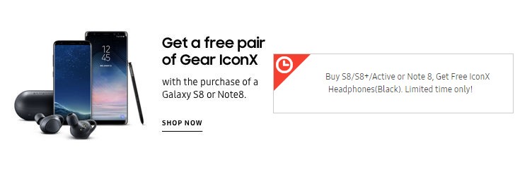 Deal: free pair of Gear IconX headphones with a Galaxy Note8 or S8 (US only)