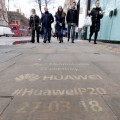 Huawei's power-washed pavement graffiti for the Huawei P20