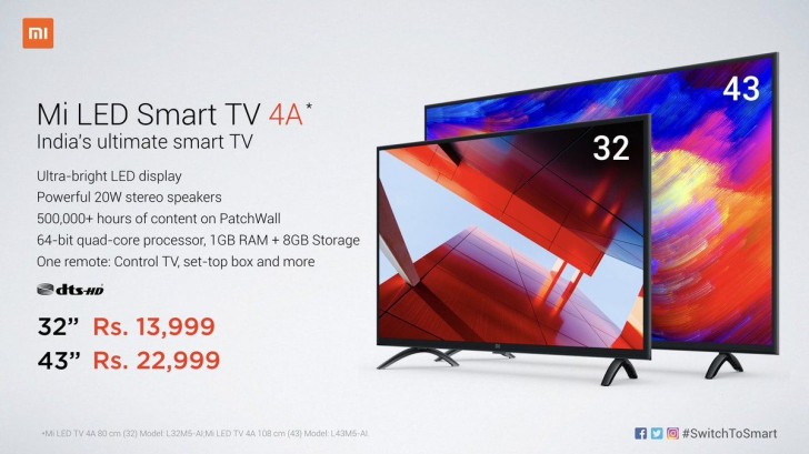 Xiaomi Smart TV 32A, Smart TV 40A, Smart TV 43A With Google TV