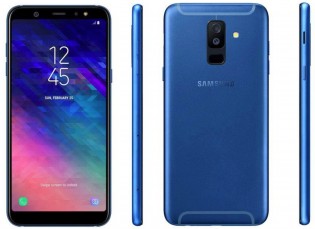 Galaxy A6+ renders in blue and gold