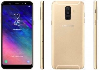 Galaxy A6+ renders in blue and gold