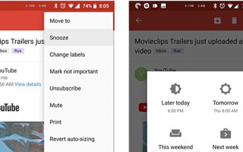 Gmail for Android getting 'snooze' and 'mark unread from here' features